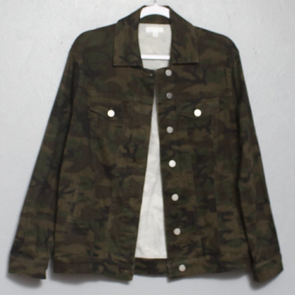 Abound dark camo stretch cotton denim jacket